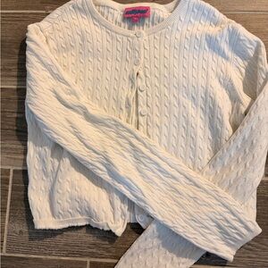 Edikted Cream Cable Knit Cardigan